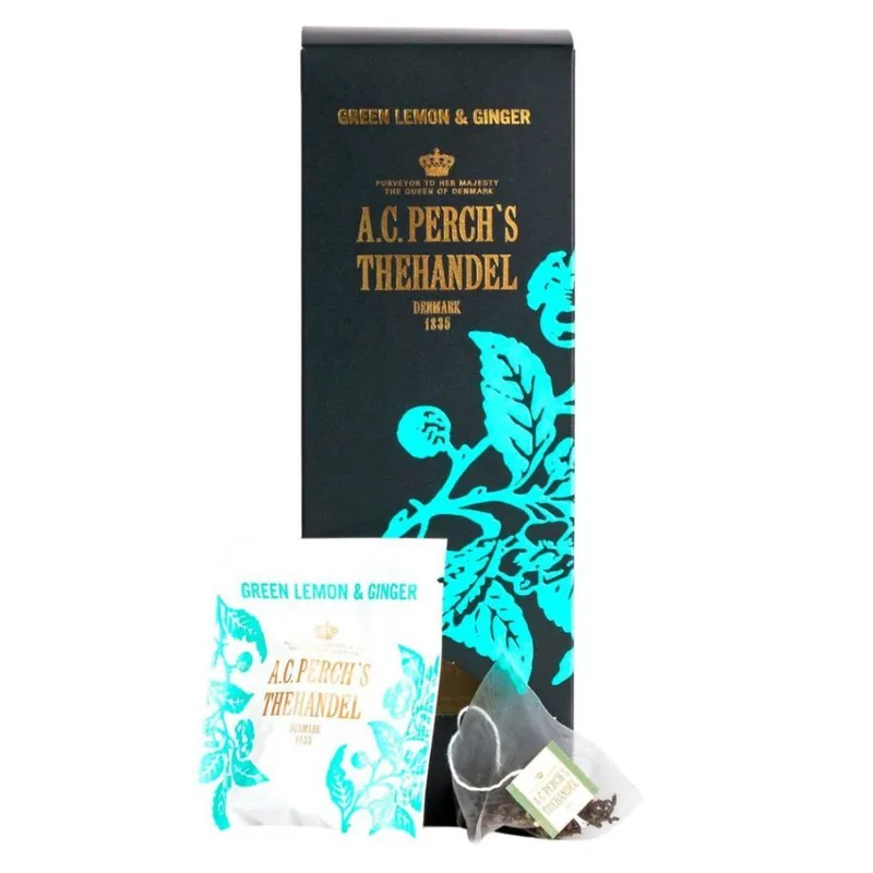 Zielona herbata GREEN LEMON i GINGER, 25 torebek herbaty, A.C. Perch's Thehandel Dostępne od ręki
