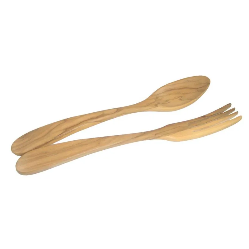 Łyżki do sałaty w zestawie 35 cm, zestaw 2 szt., brązowy, drewno oliwne, Lion Sabatier Taniej