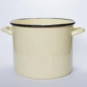 Niska cena Garnek emaliowany wysoki kremowy 18 cm Elo Pol