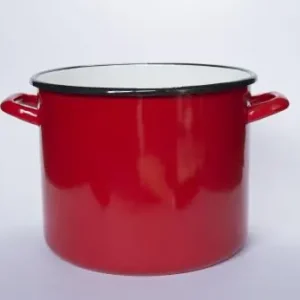 Wybór klientów Garnek emaliowany wysoki czerwony 18 cm Elo Pol