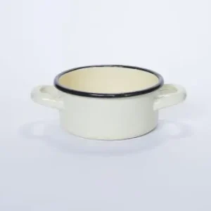 Niska cena Rondel emaliowany kremowy z uchami 20 cm Elo Pol
