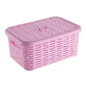 Ograniczona ilość Koszyk Rattan z zamknięciem 6 l Różowy Ucsan