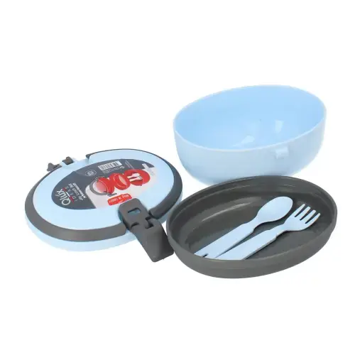 Lunch Box ze sztućcami Joy Niebieski Lux Plastik Zniżka