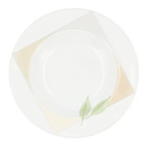 Łatwy zwrot LUBIANA ROMA Talerz Obiadowy Głęboki Do Zupy 1 Szt. 22,5 cm Design Liść
