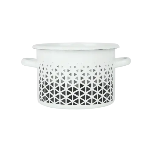 Garnek emaliowany Geometria Emalia Rybnik 18 cm/3 l Ostatnie sztuki