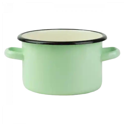 Nowy Garnek emaliowany Seledynowy Emalia Rybnik 16 cm/2 l