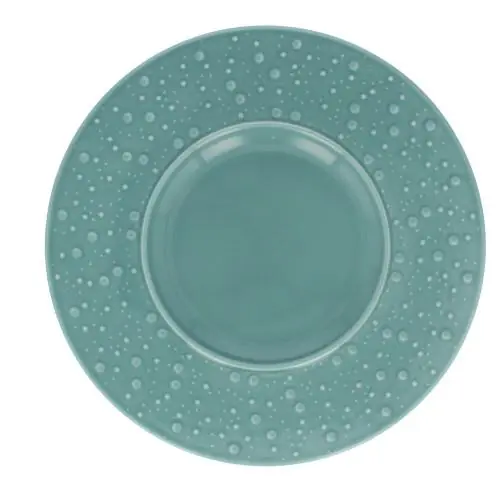 Darmowy zwrot LUBIANA TALERZ OBIADOWY PORCELANOWY PŁYTKI 27cm KROPLE ROSY MORSKI