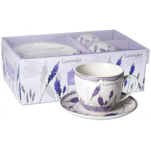 Komplet 2 filiżanek (250 ml)ze spodkiem LAWENDA Bestseller