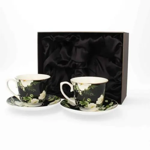 2 x Filiżanka Ze Spodkiem Do Kawy 250 ml Zestaw Kawowy Porcelana Livello Rabat
