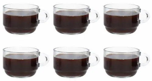 Obniżka ceny LAV COZY FILIŻANKA SZKLANA DO KAWY HERBATY ZESTAW 6 FILIŻANEK 270 ML