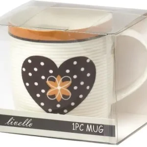 LIVELLO Kubek Porcelanowy Do Kawy Herbaty Na Prezent Ceramiczny Duży 450 ml Popularny