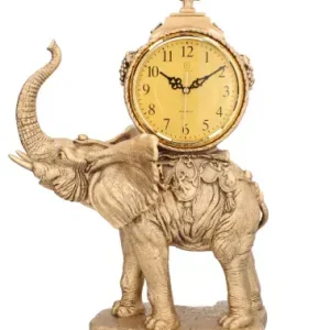Livello Zegar Kominkowy Stojący Ceramiczny Retro Złoty 49 cm Duży Słoń Super okazja