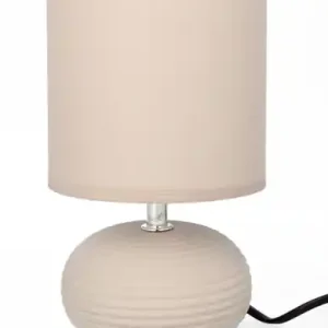 LAMPA CERAMICZNA LIVELLO 23CM BEŻOWA LAMPKA NOCNA Z KABLEM ABAŻUR Rabat