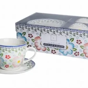 2 x Filiżanka Ze Spodkiem Do Kawy 250 ml Zestaw Kawowy Porcelana Livello Hit cenowy
