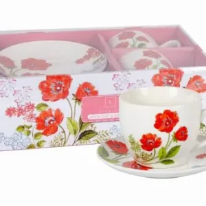 Bestseller 2 x Filiżanka Ze Spodkiem Do Kawy 250 ml Zestaw Kawowy Porcelana Livello
