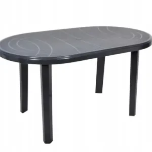 Oferta limitowana Stół ogrodowy plastikowy JANTAR grafitowy 135x80 cm
