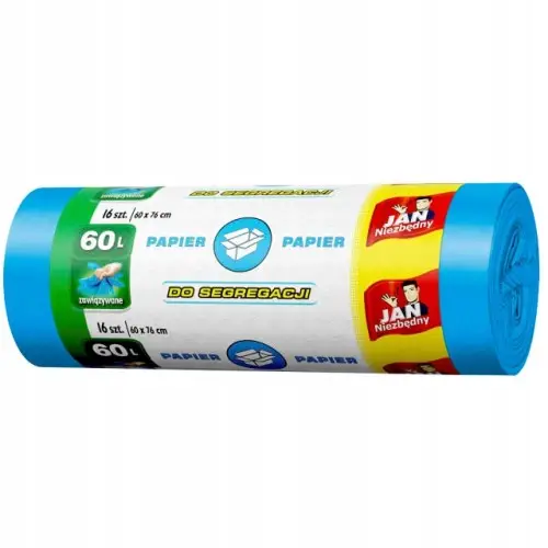 Kup teraz Worki na śmieci mocne 60 l na papier 16 szt niebieskie
