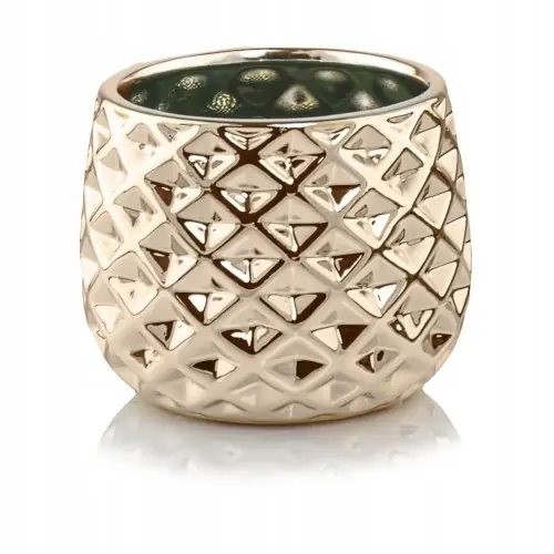 Doniczka ceramiczna na kwiaty 14 cm złota Oferta limitowana