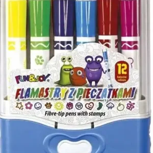 Flamastry stempelki z pieczątkami 12 szt Ostatnie sztuki