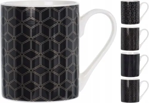 Do wyczerpania zapasów Kubek porcelanowy 300 ml 1 szt czarny mix wzorów