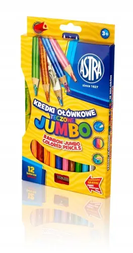 Kredki ołówkowe tęczowe 12 kolorów Jumbo Cena promocyjna