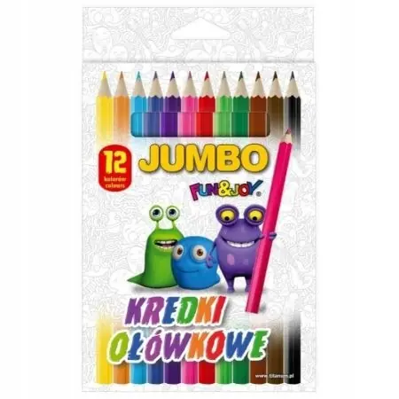 Kredki ołówkowe 12 kolorów Jumbo Zniżka
