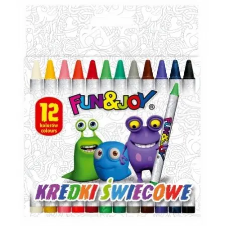 Kredki woskowe świecowe 12 kolorów Fun&Joy Darmowy zwrot