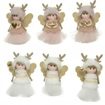 Oferta limitowana Figurka świąteczna brokatowy aniołek 12 cm