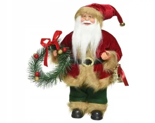 Święty Mikołaj figurka świąteczna czerwona 30 cm Obniżka ceny