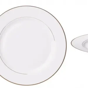 Ambition Talerz obiadowy porcelanowy okrągły biały 27 cm Bezpieczne zakupy