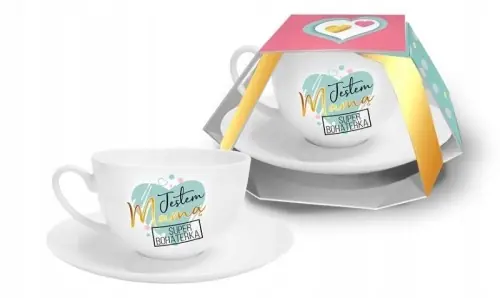 Filiżanka ze spodkiem na Dzień Mamy prezent 250ml Ostatnie sztuki