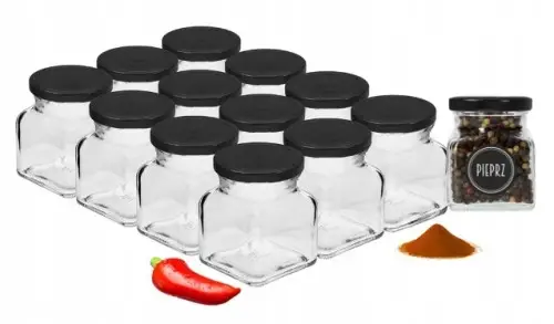 Wyprzedaż Słoiczki na przyprawy 120 ml 12 szt + 30 naklejek