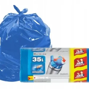 Łatwy zwrot Jan Niezbędny worki na śmieci niebieskie na papier 30 szt 35l