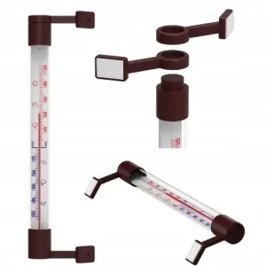 Termometr zewnętrzny samoprzylepny brązowy 22 cm Ostatnia szansa