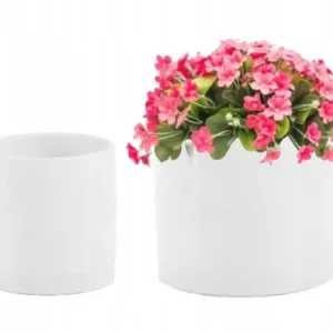 Bestseller Doniczka ceramiczna biała walec prosta 20x20cm