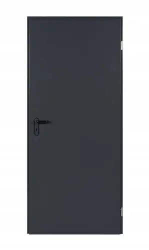 Drzwi stalowe z ościeżnicą zewnętrzne techniczne 90x200 cm antracyt Łatwy zwrot