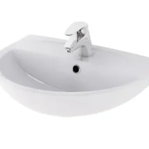 Nowy Umywalka ścienna ceramiczna z półokrągłą misą biała 55cm