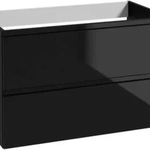 Obniżka ceny Szafka łazienkowa wisząca czarna 80x50cm bez blatu pod umywalkę Modus
