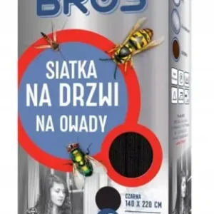 Promocja Siatka na drzwi przeciw owadom czarna moskitiera 140x220cm Taśma przylepna