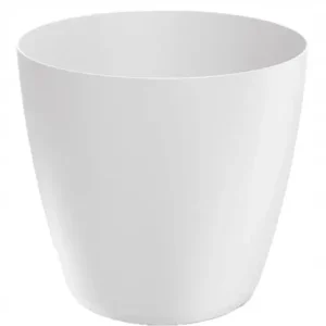 Dodaj do koszyka Doniczka biała matowa plastikowa 19,8x18,2cm osłonka gładka Mate