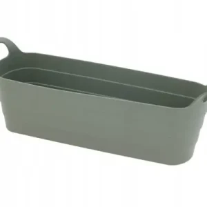 Doniczka skrzynka balkonowa zielona plastikowa 45x14x11.5cm z uchwytami Darmowa dostawa