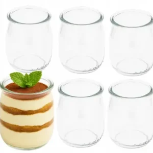 Zestaw 6 szklanych, przeźroczystych słoików 140ml Na deserki, tiramisu Do wyczerpania zapasów