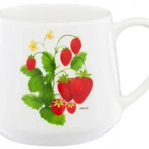 Kubek porcelanowy 460ml na kawę, herbatę z motywem truskawek Ograniczona ilość