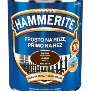 Taniej Hammerite Farba na rdzę 0,7l brązowa antykorozyjna do metalu wysoki połysk