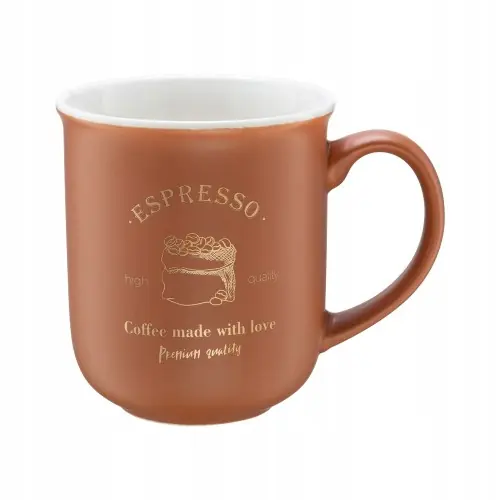 Hit cenowy Kubek porcelanowy 380 ml karmelowy na kawę i herbatę 1 szt.