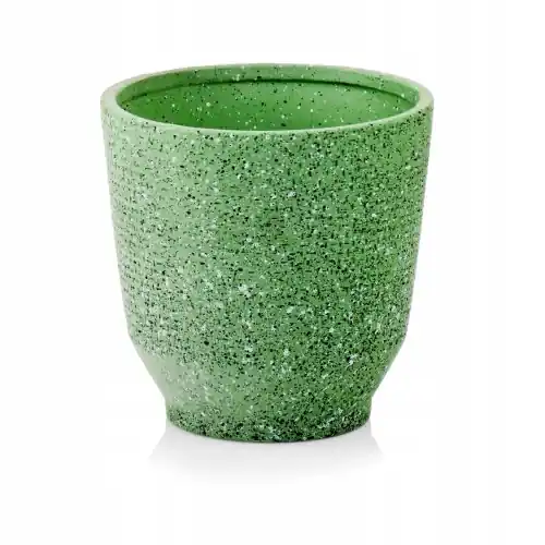 Bezpieczna płatność Osłonka ceramiczna zielona 14 cm szkliwiona z reliefowym wzorem 1 szt.