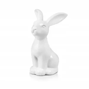Najlepsza cena Figurka wielkanocna królik ceramiczny biały 10 cm dekoracyjny 1 szt.