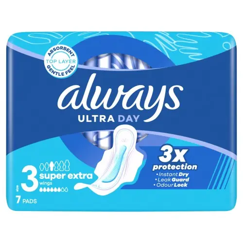 ALWAYS Ultra Day 3 Super Extra podpaski ze skrzydełkami 7 szt Wyprzedaż