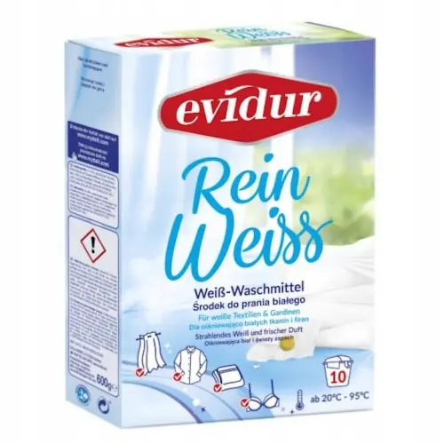 EVIDUR Proszek do prania firan i białego Rein Weiss 10 prań 600 g Niska cena