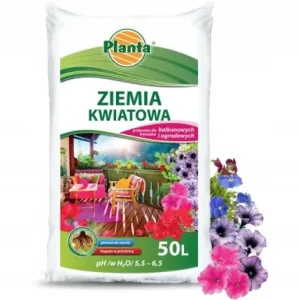 Tani Planta ziemia do kwiatów balkonowych i ogrodowych ph 5,5-6,5 50L